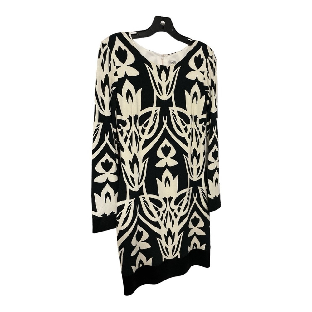 Cache Black Ivory Print Shift Midi Dress Long Sleeve Size 6 - Picture 2 of 12